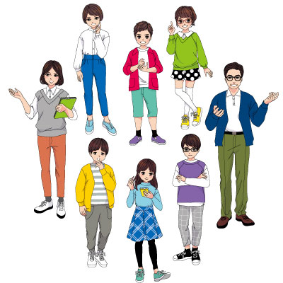 キャラクターデザイン:小学校高学年 社会の教科書(東京書籍)